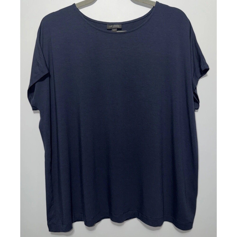 J. Jill Wearever Collection Top Women’s Size L Short Sleeves Navy